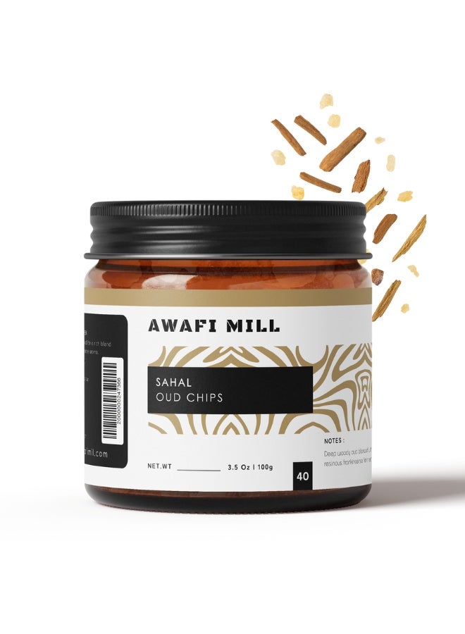 AWAFI MILL SAHAL OUD (Agarwood) Chips 100g (3.5 Oz) | Premium Oud for Charcoal & Bakhoor Burners - Image 1